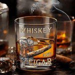 Gepersonaliseerde Cigar 10 oz Rock Whiskey Glas met Naam Vaderdag Verjaardagscadeau voor Man Whiskey Lover Sigaar Rokende Liefhebber
