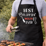 Personalised Multicolour Kitchen Utensils Funny Message Adjustable Apron with Name and Pocket Family Gathering Father's Day Gift for Father Grandfather