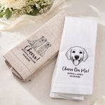 Personalized Pet Photo Linen Napkin with Name Text and Date Table Decoration Wedding Gift for Bridesmaid Pet Lover