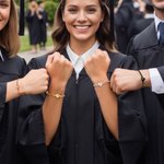 Personalized Multicolor Graduation Cap Heart Charm Bracelet with Engraved Name and Year Daily Wear Graduation Ceremony Gift for Graduates