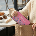 Personalised Birth Flower PU Leather Women's Wallet with Name Mother's Day Birthday Gift for Women