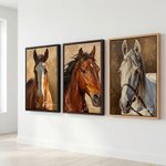 Personalised Oil Painting Texture Style Horse Portrait Framed Canvas Print with Name Home Decor Housewarming Gift for Horse Owners