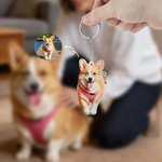 Porte-clés acrylique personnalisé en 2D avec photo d'animal de compagnie et étiquette de sac Cadeau d'anniversaire pour les propriétaires amoureux de leur animal de compagnie