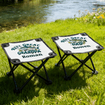Personalised Fishing Pattern Folding Fishing Stool with Name Outdoor Activities Camping Father's Day Gift for Fishing Enthusiasts