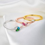 Personlig 1-6 fødselssteiner Sterling sølvring med navn Smykkesmykker Jubileum Bursdag Morsdagsgave til kvinne Mor