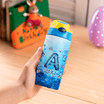 Personalized Shark Ocean 12 oz Water Bottle with Name and Initial Daily Drinking Birthday Gift for Boy Girl