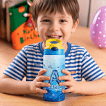 Personalized Shark Ocean 12 oz Water Bottle with Name and Initial Daily Drinking Birthday Gift for Boy Girl