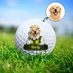 Personlig söt tecknad husdjurskaraktär Foto Golfboll med namn Födelsedag Jubileum Game Day Present för golfälskare