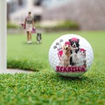 Spersonalizowana piłka golfowa z portretem zwierzęcia z imieniem Prezent urodzinowy dla miłośników golfa Właściciele zwierząt domowych