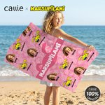 Personalizowany ręcznik plażowy Marsupilami z imieniem i nazwiskiem 1-6 zdjęć twarzy Uroczy wyraz twarzy Marsupilami Szybkoschnący ręcznik plażowy z imieniem i nazwiskiem Prezent urodzinowy dla dzieck