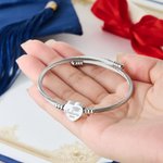 Personalized Multicolor Graduation Cap Heart Charm Bracelet with Engraved Name and Year Daily Wear Graduation Ceremony Gift for Graduates