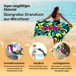 Personalisiertes Strandtuch mit abstraktem Graffiti-Design und Namen | übergroß und schnelltrocknend | Geburtstag Partygeschenk für Freunde Familie