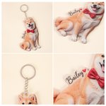 Porte-clés acrylique personnalisé en 2D avec photo d'animal de compagnie et étiquette de sac Cadeau d'anniversaire pour les propriétaires amoureux de leur animal de compagnie