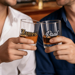 Personalized Gold Silver Name 10 oz Rock Whiskey Glass Birthday Father's Day Gift for Man Whiskey Enthusiast