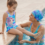 Personlig tegneserie havfrueskalaer badedrakt i ett stykke med navn badeutstyr sommerbursdagsgave til jenter