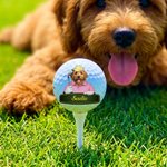Personlig söt tecknad husdjurskaraktär Foto Golfboll med namn Födelsedag Jubileum Game Day Present för golfälskare