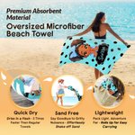 Personalized Polka Dots Cute Cartoon Little Girl 2 in 1 Foldable Quick Dry Beach Towel & Bag with Name Travel Birthday Gift for Black Girls