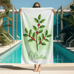 Personalizada Arte Nacimiento Flor Secado Rápido Toalla de Playa con Nombre Fiesta en la Playa al Aire Libre Esencial Regalo de Cumpleaños para Niños Besties Familia