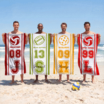 Personalisierte Multicolor Sport Ball überdimensioniert schnell trocknen Strand Handtuch mit Namen und Nummer Strand Party Geburtstagsgeschenk für Sportliebhaber Sportfans