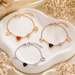 Personalized Constellation Birthstone Initial Heart Pendants Bracelet Daily Use Anniversary Birthday Gift for Woman Friend Girlfriend