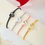 Personalized Multicolor Graduation Cap Heart Charm Bracelet with Engraved Name and Year Daily Wear Graduation Ceremony Gift for Graduates