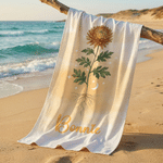 Personalizada Arte Nacimiento Flor Secado Rápido Toalla de Playa con Nombre Fiesta en la Playa al Aire Libre Esencial Regalo de Cumpleaños para Niños Besties Familia