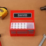 Impresión 3D personalizada Portabolígrafos rojo con nombre de taller Accesorio de oficina Decoración de garaje Regalo de cumpleaños para mecánicos amantes de las herramientas