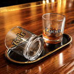 Personalized Gold Silver Name 10 oz Rock Whiskey Glass Birthday Father's Day Gift for Man Whiskey Enthusiast