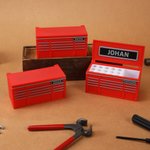Impresión 3D personalizada Portabolígrafos rojo con nombre de taller Accesorio de oficina Decoración de garaje Regalo de cumpleaños para mecánicos amantes de las herramientas