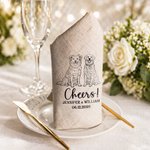 Personalized Pet Photo Linen Napkin with Name Text and Date Table Decoration Wedding Gift for Bridesmaid Pet Lover