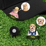 Personalized Cute Cartoon Pet Character Photo Magnetic Hat Clip Golf Ball Marker with Name Birthday Anniversary Game Day Gift for Golf Lovers