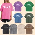 Personalized Mom Text Design Soft Distressed 100% Cotton T-shirt med 1-4 namn Daglig användning Mors dag Födelsedagspresent till kvinna Mamma