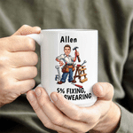 Personalized Multicolor Funny Dad Photo 11 oz 15 oz Ceramic Mug with Name Daily Use Father's Day Birthday Gift for Dad