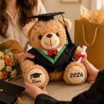 Personlig Graduation Cap Bachelor's Gown Plysj utstoppet bamse med år og navn Graduation Party Seremoni Gave til nyutdannede