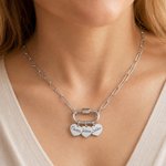 Personalizzato Multiplo Cuore Nome Clip di carta Collana Gioielli Squisito Compleanno Festa della Mamma Anniversario Regalo per la donna Mamma