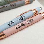Personalized Birth Flower Zodiac Design Retractable Glitter Ballpoint Pen with Name Daily Use Birthday Gift for Student Friend Teacher