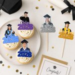 Photo personnalisée multicolore avec nom et année Décoration de gâteau Cadeau de fin d'études pour ami(e) diplômé(e)