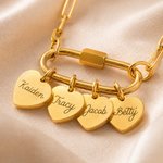 Personalizzato Multiplo Cuore Nome Clip di carta Collana Gioielli Squisito Compleanno Festa della Mamma Anniversario Regalo per la donna Mamma