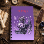 Personalised Dragon Birthstone Spiral A5 Notebook with Name Daily Use Birthday Party Gift for Dragon Lovers Friends