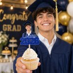 Photo personnalisée multicolore avec nom et année Décoration de gâteau Cadeau de fin d'études pour ami(e) diplômé(e)