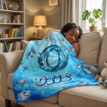 Coperta personalizzata Ocean Shark con nome e iniziali, decorazione per la casa, uso quotidiano, regalo di compleanno per bambini.