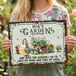 Personalised Garden Theme Cartoon Character Horizontal Metal Sign with Name Garden Door Decor Birthday Gift for Grandma Mom Garden Lover