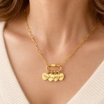Personalizzato Multiplo Cuore Nome Clip di carta Collana Gioielli Squisito Compleanno Festa della Mamma Anniversario Regalo per la donna Mamma