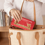 Personalized Highland Cow Family PU Leather Tri-Fold Wallet with Wrist Strap Title and Name Mother's Day Gift for Mom Grandmother