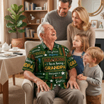 Camicia hawaiana personalizzata con nuvola di parole multicolore con 1-8 nomi e titoli Regalo di compleanno per la festa del papà, famiglia e amico