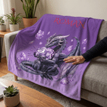 Personalized Dragon Birthstone Soft Throw Blanket with Name Home Decor Birthday Party Gift for Dragon Lovers Friends