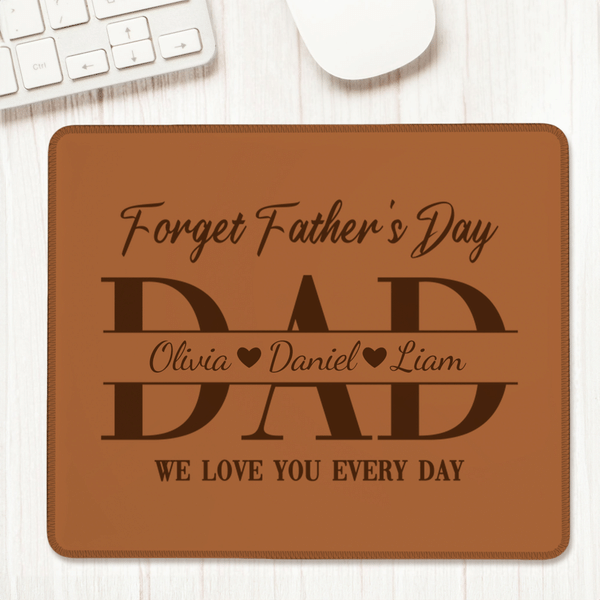 Gepersonaliseerde Multicolor Love You Every Day Dad Antislip muismat met naam Kantoorbenodigdheden voor dagelijks gebruik Vaderdagcadeau voor papa