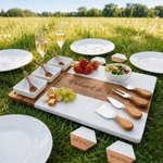 Nome inciso personalizzato Set di sottobicchieri in marmo 11 pezzi con ciotola in ceramica Regalo di compleanno e anniversario per amici di famiglia