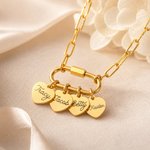 Personalizzato Multiplo Cuore Nome Clip di carta Collana Gioielli Squisito Compleanno Festa della Mamma Anniversario Regalo per la donna Mamma