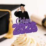 Photo personnalisée multicolore avec nom et année Décoration de gâteau Cadeau de fin d'études pour ami(e) diplômé(e)